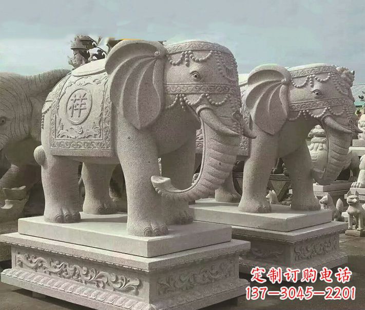 泸州精美大象大理石雕塑