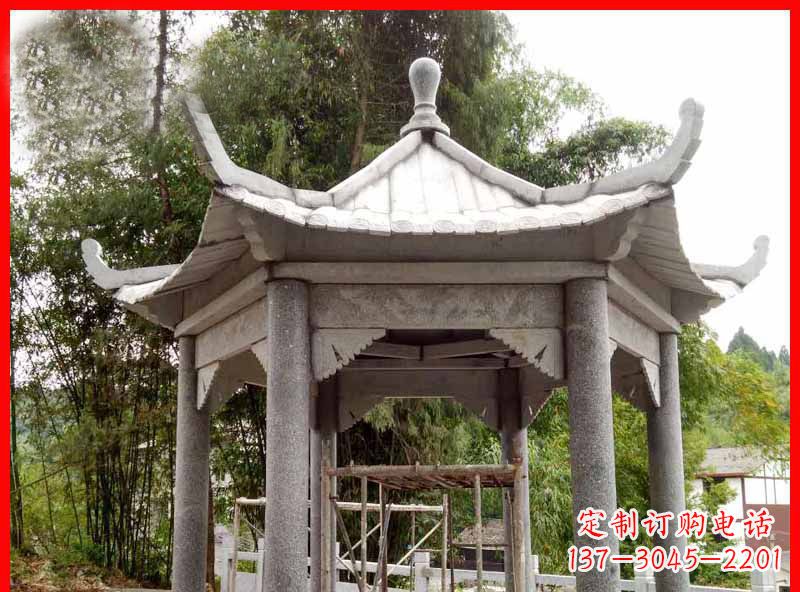 泸州复古公园石凉亭雕塑