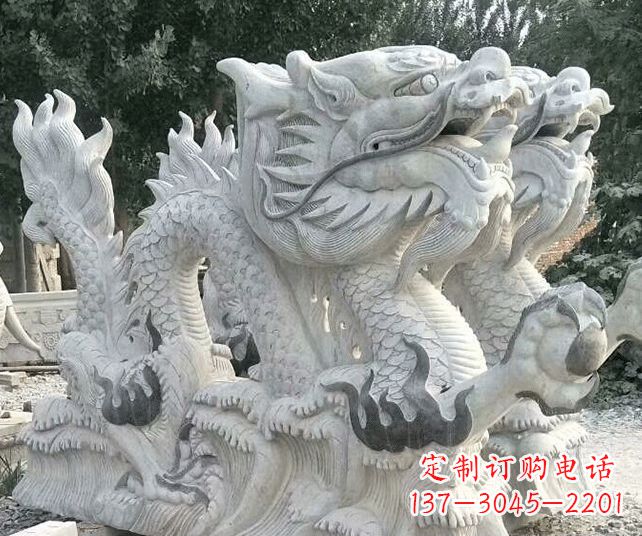 泸州优雅古典大理石生肖龙雕塑