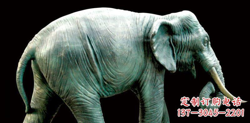 泸州公园大象动物铜雕 (3)