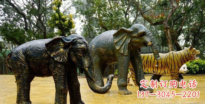 泸州公园大象动物铜雕_1