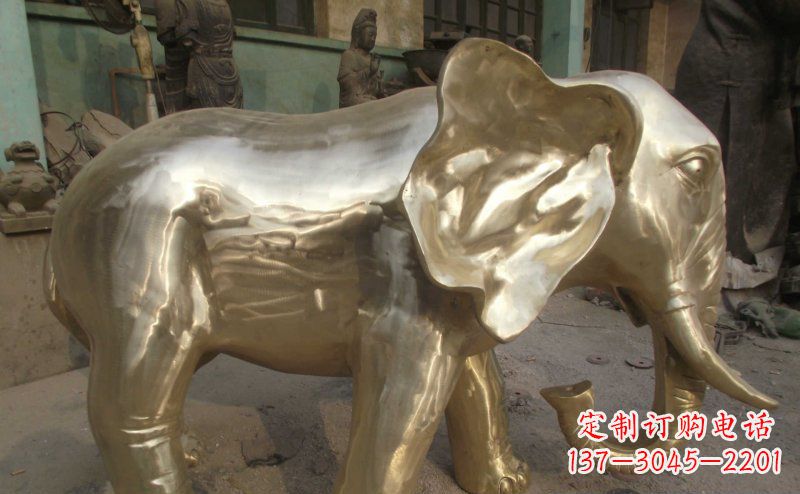 泸州公园大象动物铜雕_2
