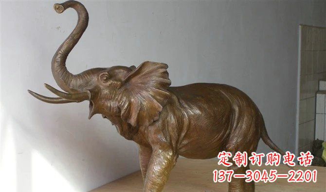 泸州公园大象招财动物铜雕 (3)