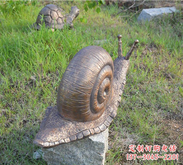 泸州全新玻璃钢材质仿真铜蜗牛雕塑