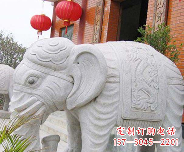 泸州公园动物大理石大象石雕