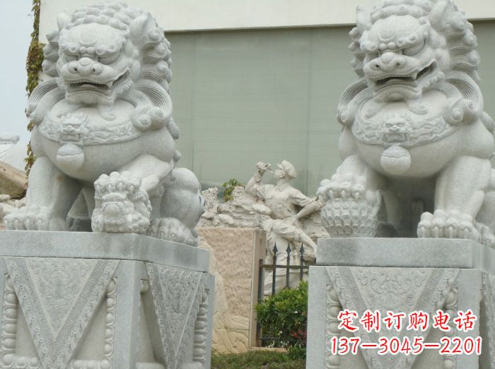 泸州高端大理石狮子石雕