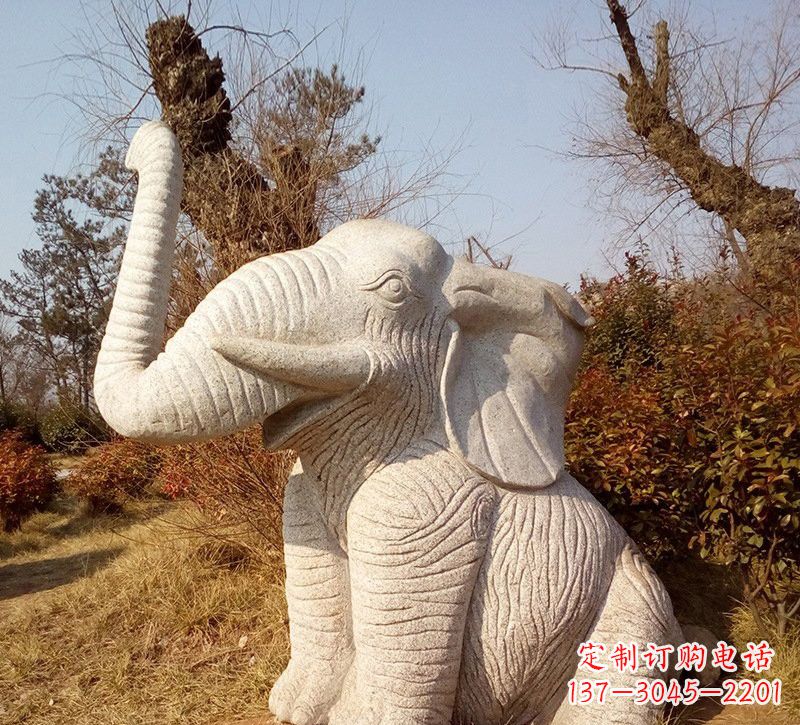 泸州公园动物大象石雕