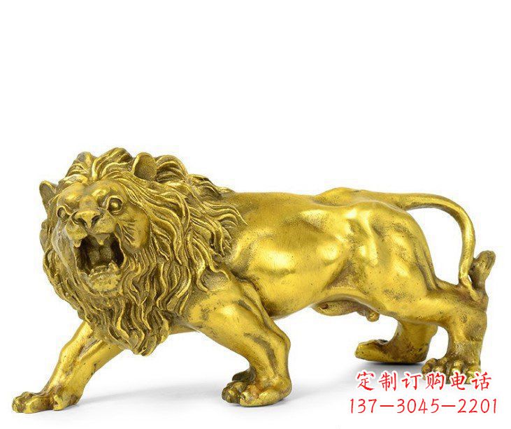 泸州公园动物黄铜鎏金狮子铜雕塑