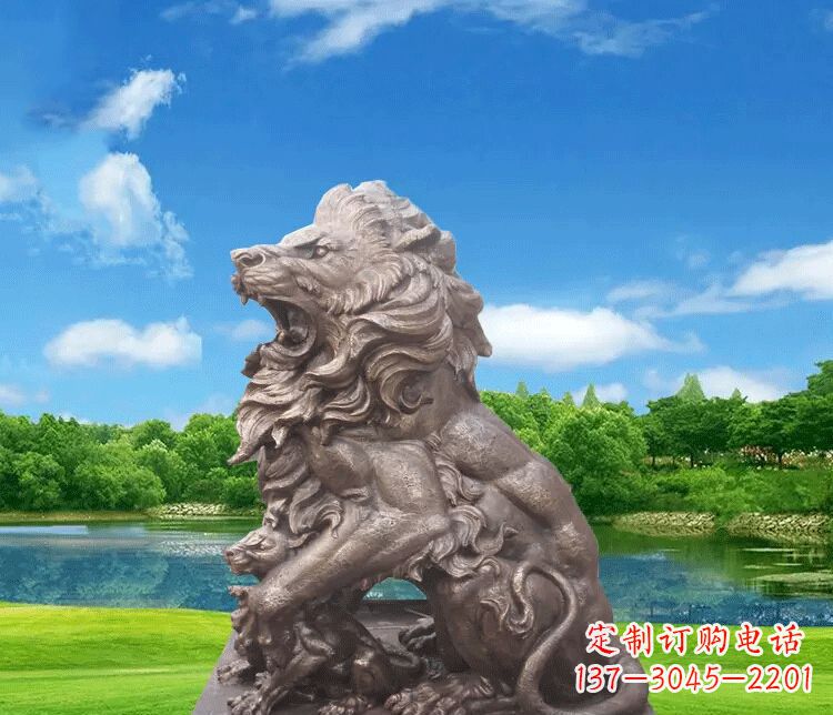 泸州高贵雄毅的狮子铜雕