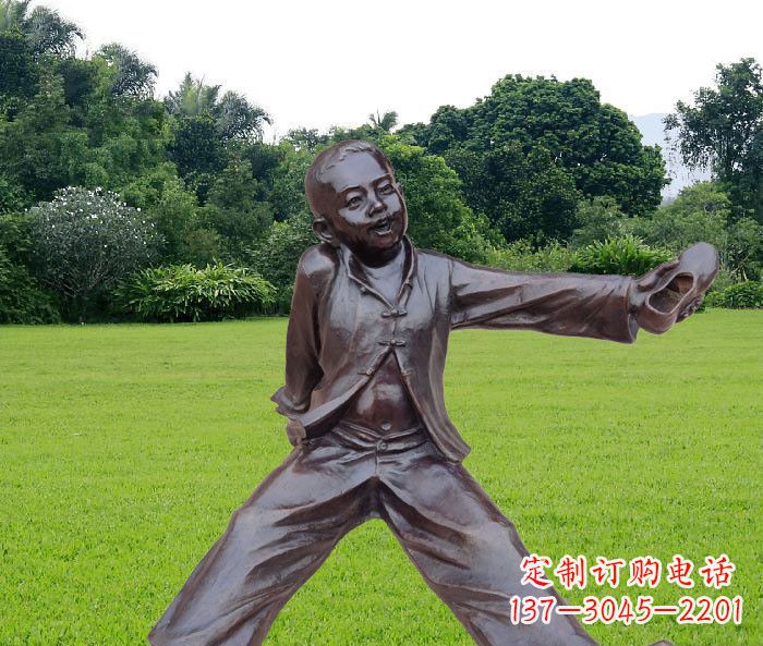 泸州优雅动人的儿童铜雕