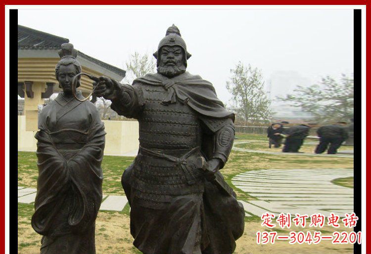 泸州公园古代将军铜雕