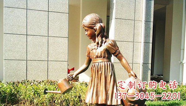 泸州可爱的公园小女孩铜雕