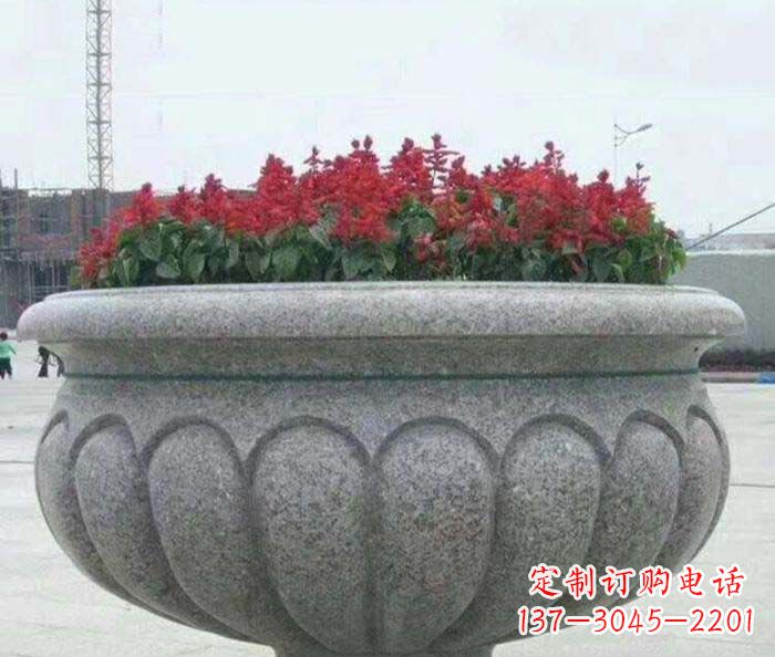 泸州精美大理石花盆雕塑