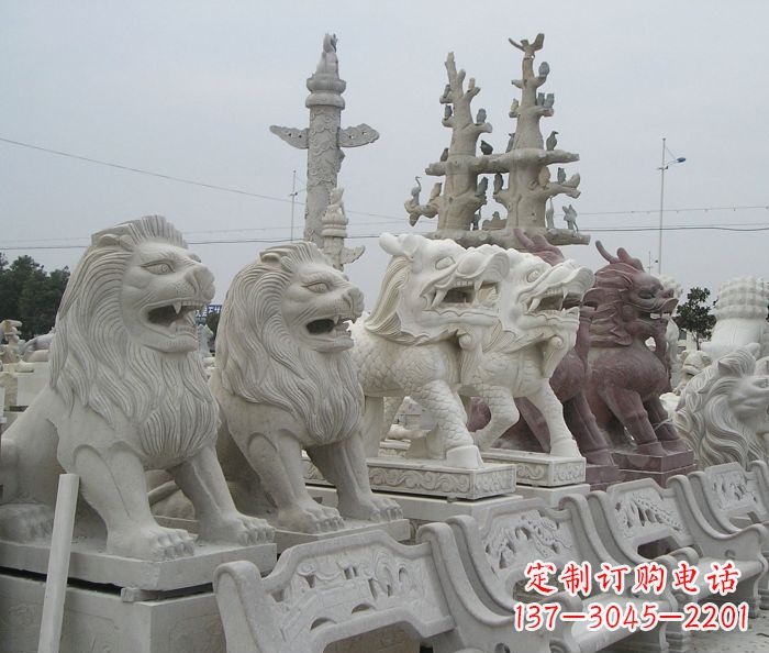 泸州新中式金色狮子雕塑