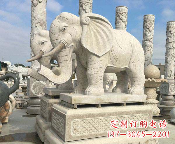 泸州大理石招财大象雕塑