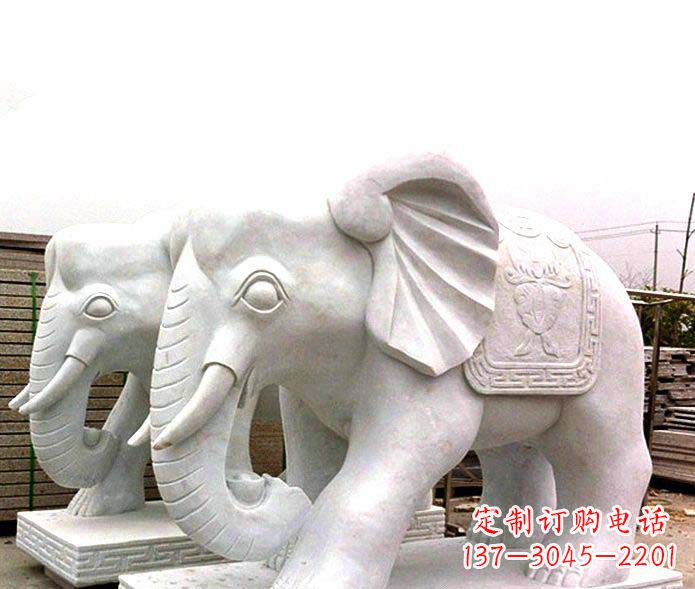 泸州精致细腻的大象石雕景观雕塑