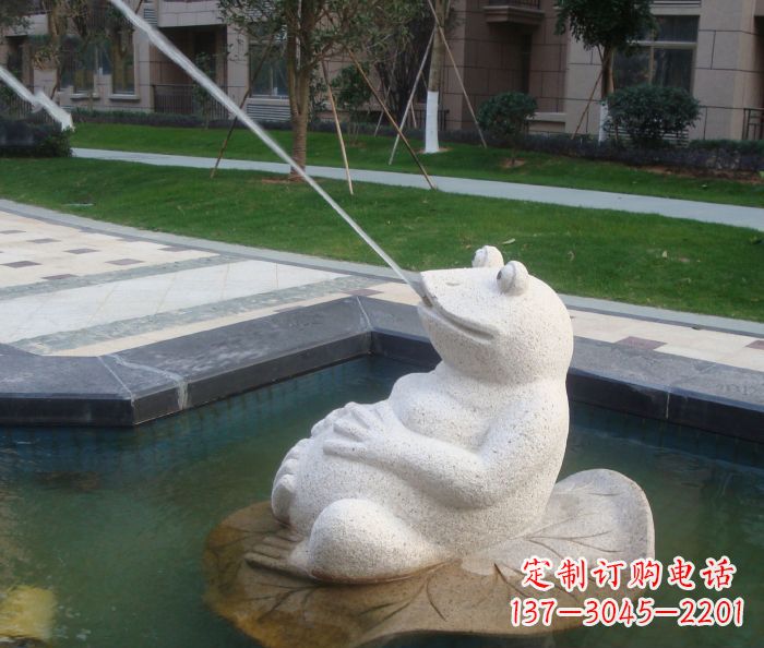 泸州公园景观青蛙喷泉石雕