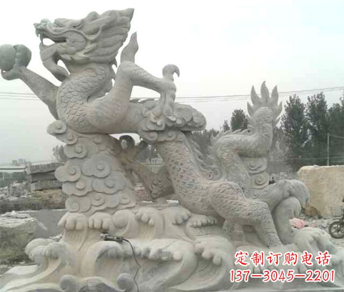 泸州精美青龙出水石雕
