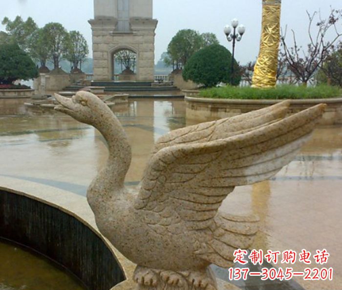 泸州公园景观砂岩天鹅喷泉石雕