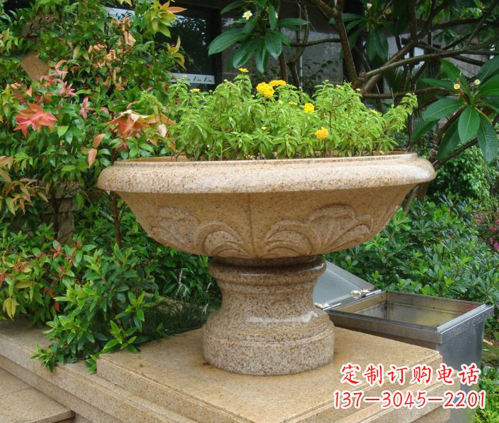 泸州公园景观砂岩花盆石雕 (3)