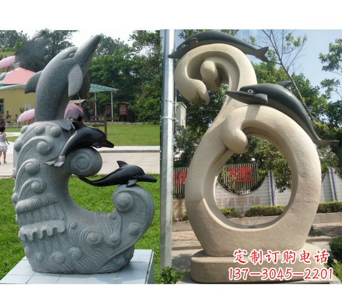 泸州海豚雕塑,让你的公园景观更加优美缤纷