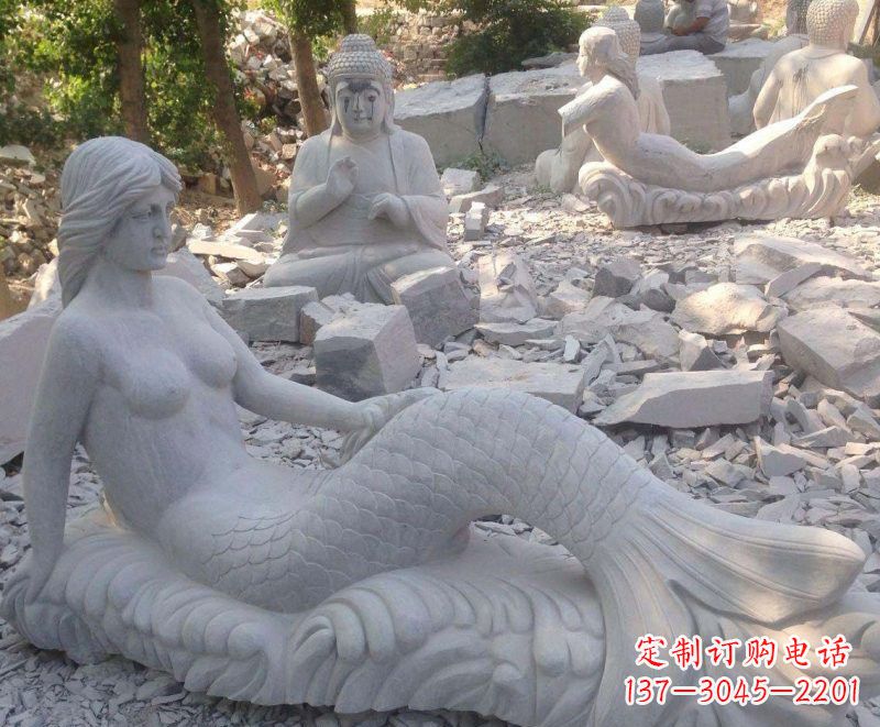 泸州公园景区美人鱼石雕