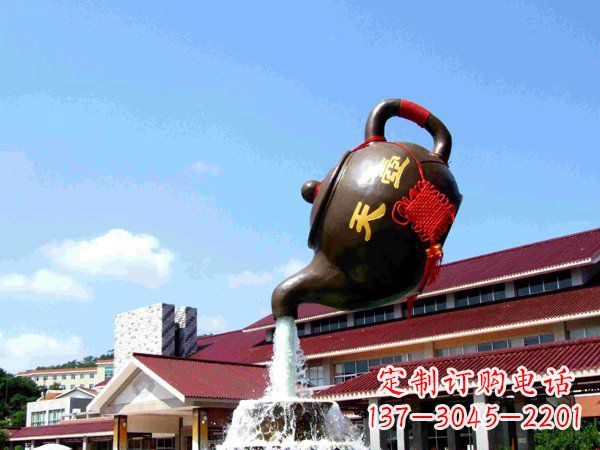 泸州传统铜质茶壶雕塑