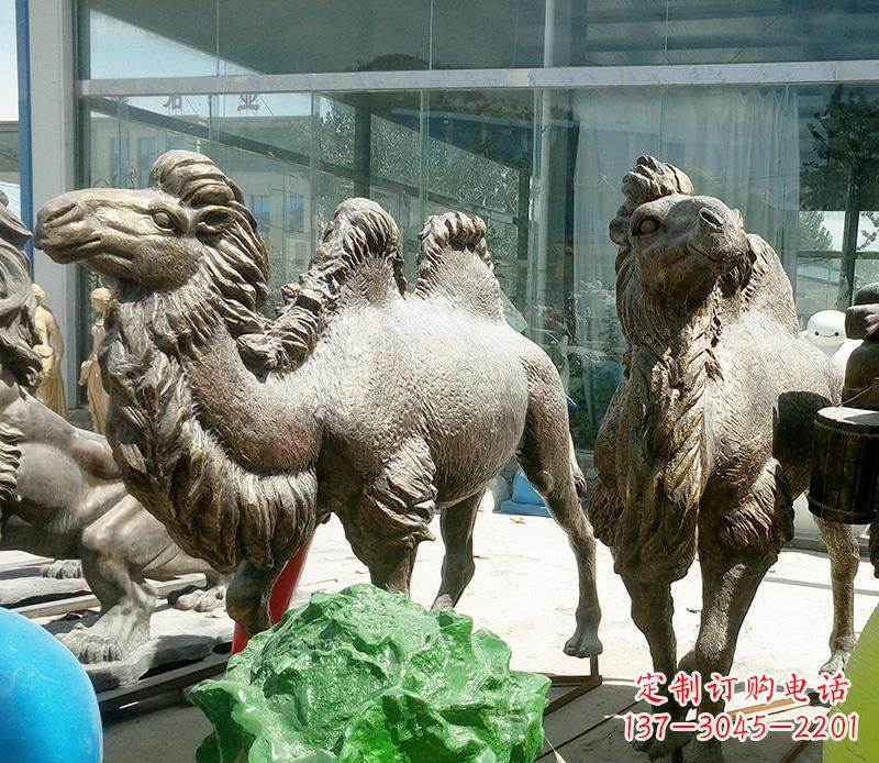 泸州公园骆驼动物铜雕 (2)