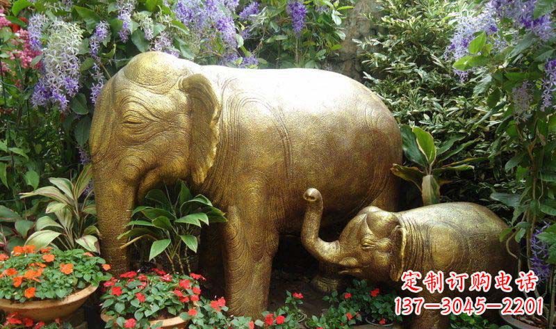 泸州铜雕母子象艺术雕塑