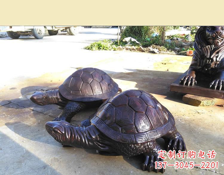 泸州公园母子乌龟铜雕