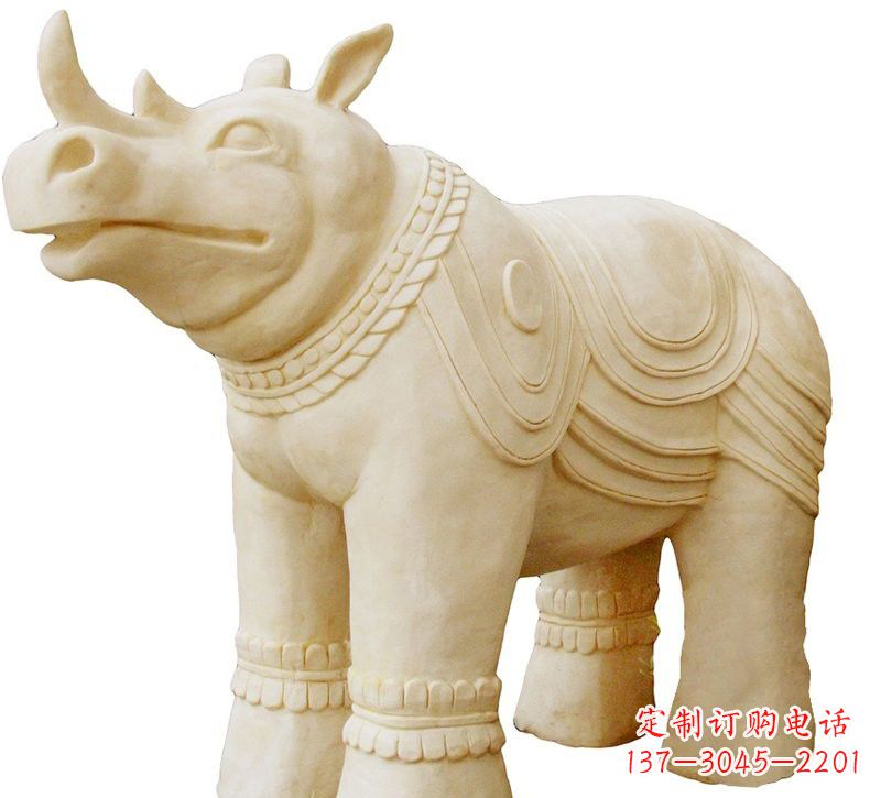 泸州砂岩犀牛雕塑