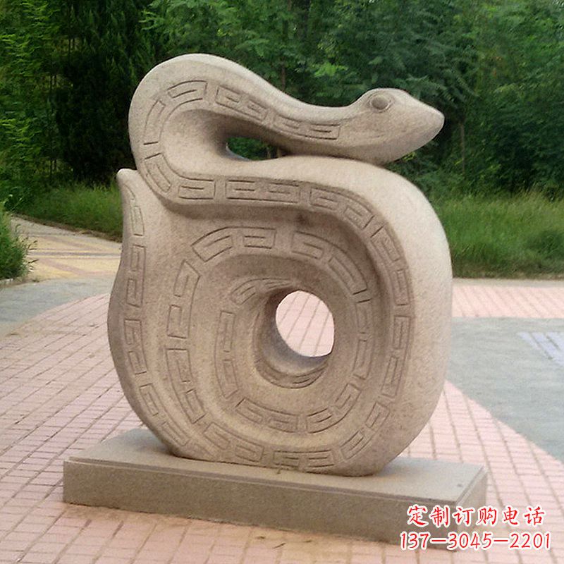 泸州砂岩动物蛇雕塑