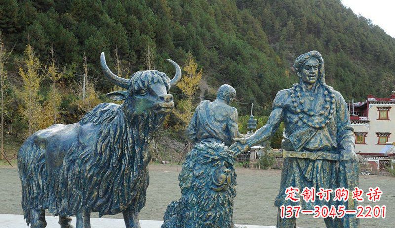 泸州中领雕塑定制牦牛景观铜雕