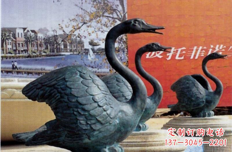 泸州公园天鹅铜雕