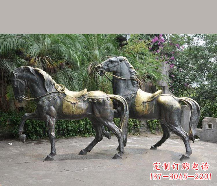 泸州3米大型精美纯铜马鞍雕塑