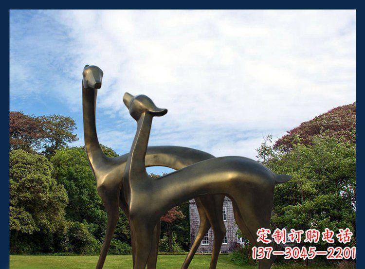 泸州公园铜雕金属小鹿动物雕塑