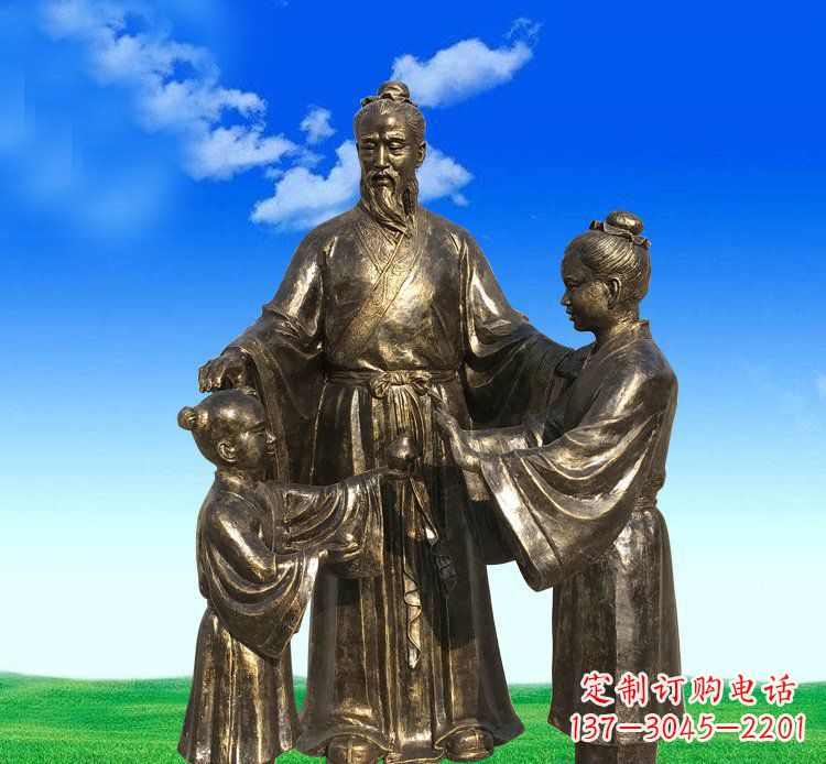 泸州铜雕艺术精美人物雕塑——孔融让梨