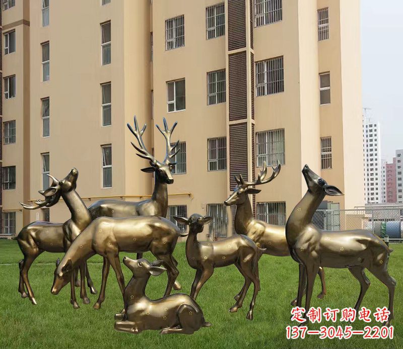 泸州高贵典雅的梅花鹿铜雕