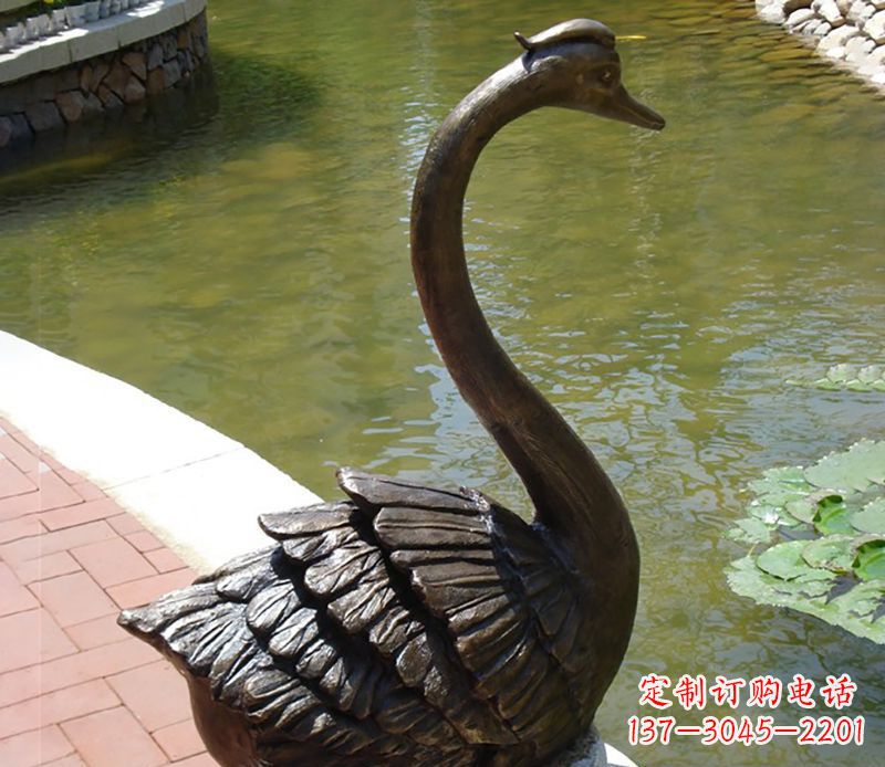 泸州公园铜雕天鹅喷泉雕塑