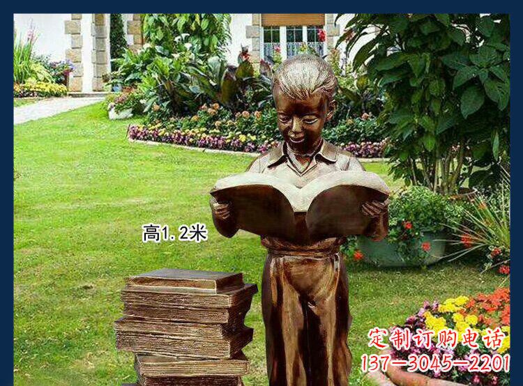 泸州西方美女看书人物铜雕塑