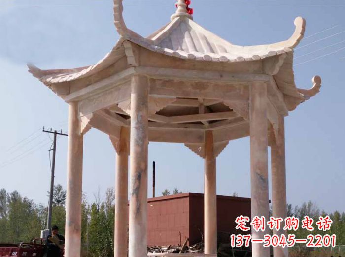 泸州红六角凉亭雕塑