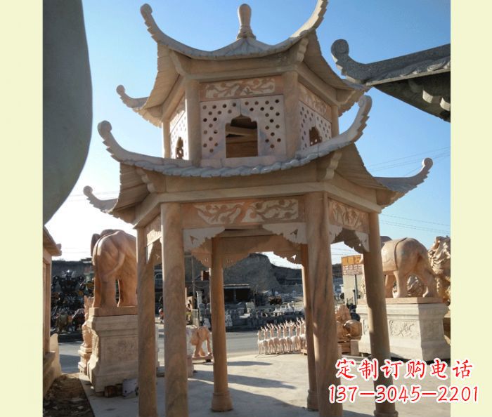 泸州中式双层石雕凉亭