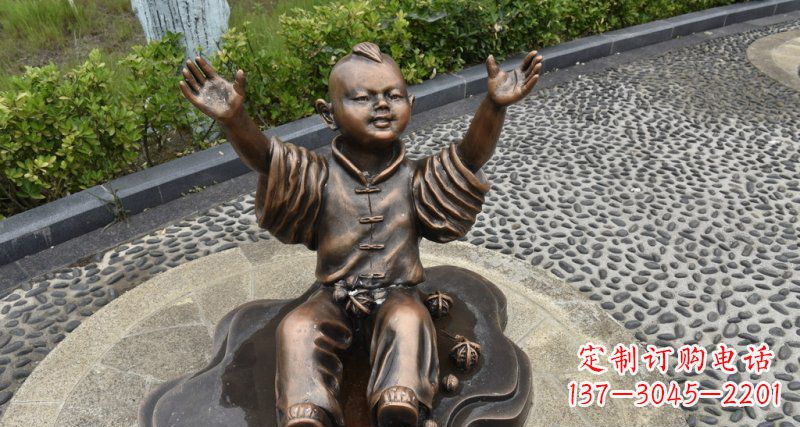 泸州精致雕塑,匠心创造——小男孩铜雕