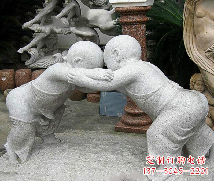 泸州可爱小孩摔跤石雕