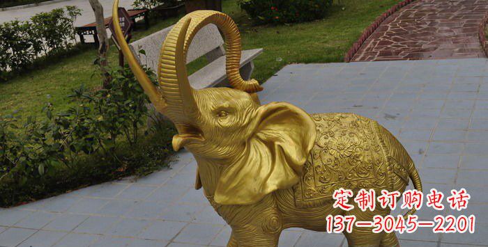 泸州公园小象动物铜雕