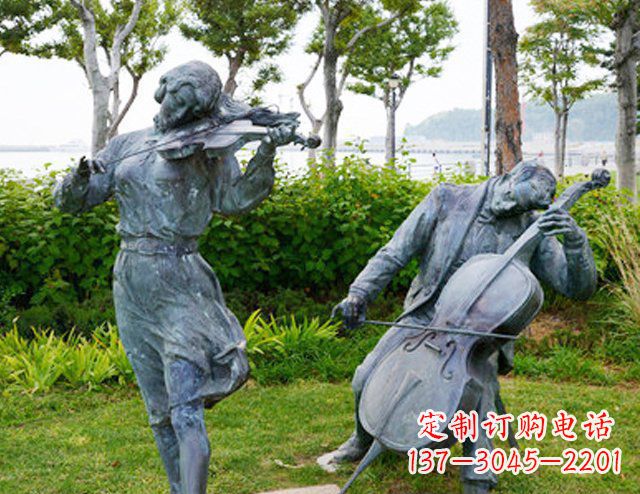 泸州双面演奏大提琴&小提琴铜雕塑