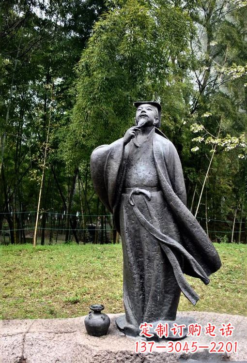 泸州诞生于中国古代传奇的雕塑——王羲之铸铜雕塑