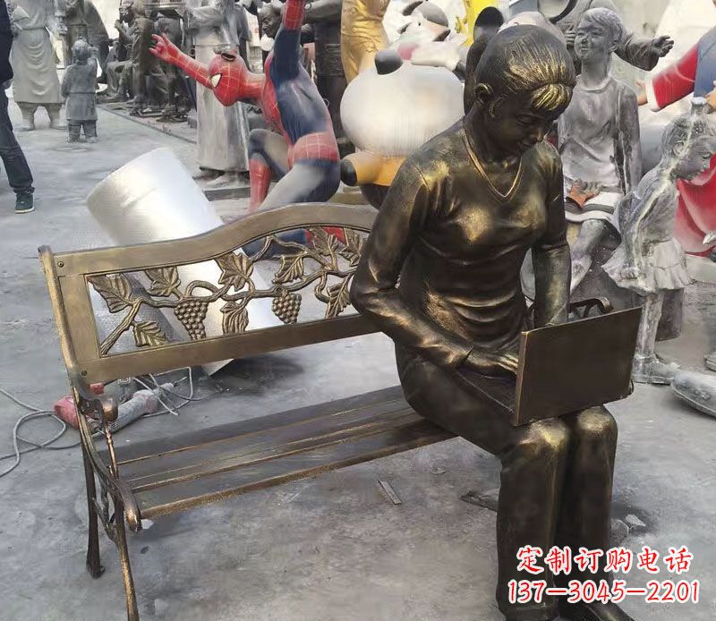 泸州中领雕塑推出优雅可爱的女孩铜雕
