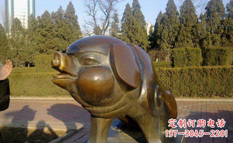 泸州定制公园猪铜雕
