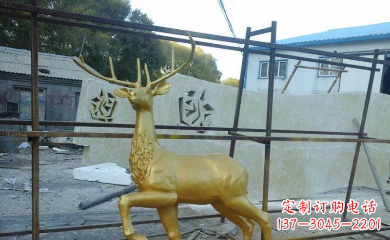 泸州公园铸铜羚羊动物铜雕